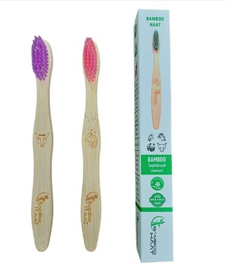 BAMBOO HAAT Organic Bamboo Wooden Toothbrush for KIDS with Soft Bristles| Biodegradable | Anti-Bacterial and Natural Eco-friendly