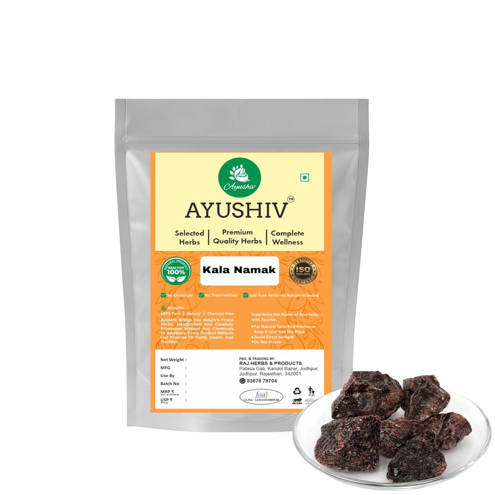 Ayushiv Kala Namak (Black Salt) | Himalayan Black Rock Salt | Natural Mineral Salt | Sauvarcala Lavana (250)