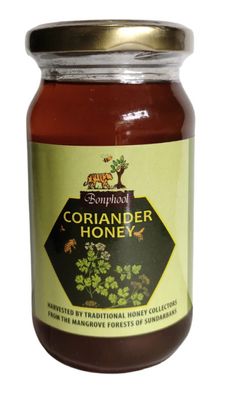Bonphool Coriander Raw Organic Natural Pure Unprocessed Lab Tested Unpasteurized Unheated 250 Gram Glass Jar (Pack of 1)