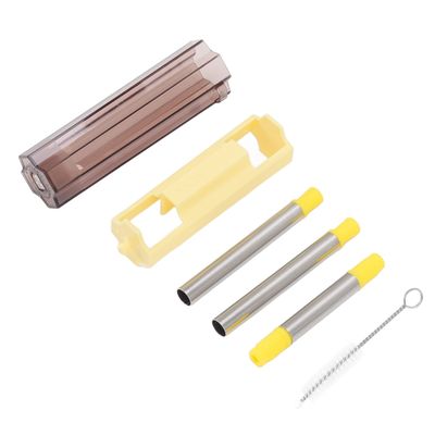NavaFresh Basics Straw, Environmental Protection Collapsible Straw Stainless Steel for Outdoor (Yellow) |