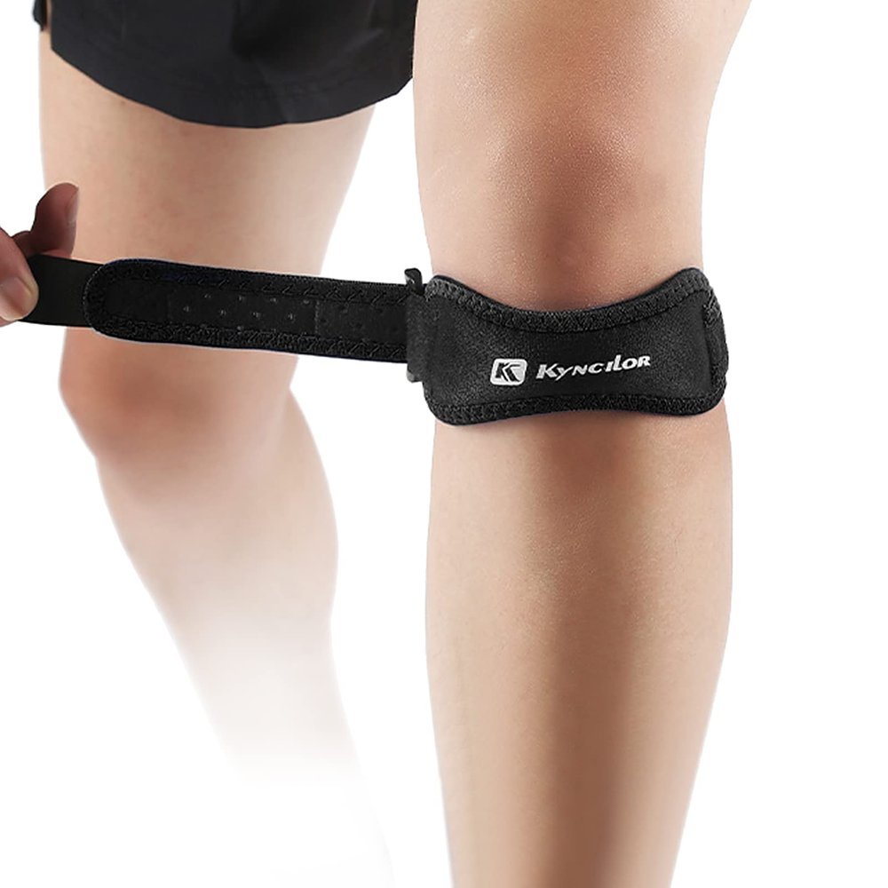 1pc Patella Protective Support Strap Knee Shock Absorption Adjustable Belt Breathable Pressured Protector for Men Women Sports//