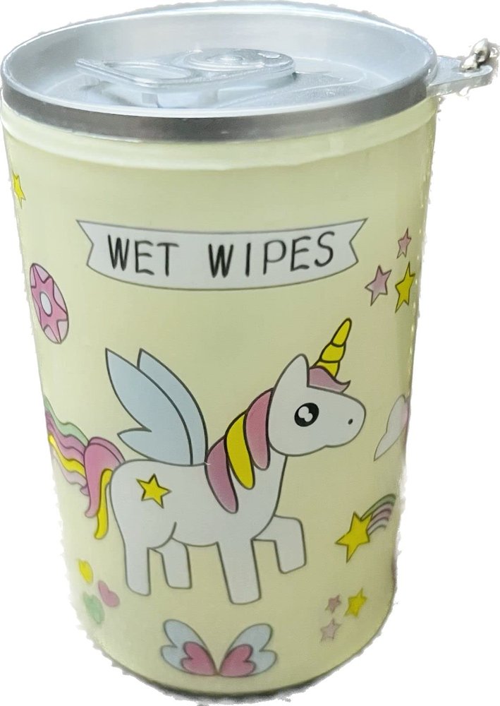 House Of Trendy Stationery Mini Portable Wet Wipes Tissue Can for Cleaning Face Body for Kids Women and Men (Pack of 4)