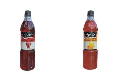JAIN'S PURE REFRESHING ROSE SYRUP/SHERBET & ORANGE SQUASH COMBO