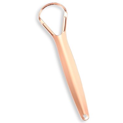 AARAM Stainless Steel Tongue Cleaner for Men, Women and Kids | Tongue Scraper for Fresh Breath, Improved Taste Sense & Oral Hygiene | Prevent Bad Breath, Medical Grade (Pack of 1 Rose Gold)