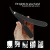NavaFresh Basics Straight, Multifunctional Safe Practical Folding Handle for Haircutting for Barber for Men for Beard Shaving Eyebrow Shaping(Electroplating black) view 2