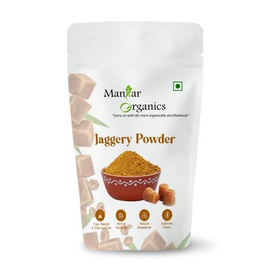 ManHar Organics Jaggery Powder 100g | Pure & Natural Sweetener, No Chemical Additives, Rich in Vitamins & Minerals | Gur, Gud Powder for Baking & Cooking