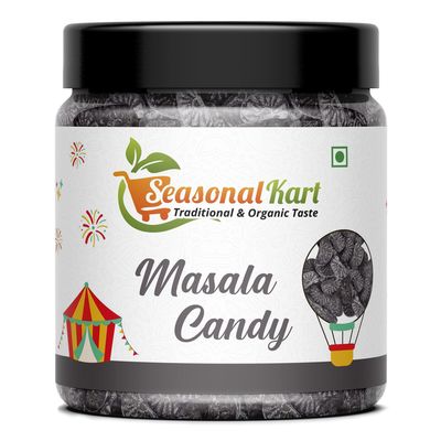 SEASONALKART Black Pepper Candy 300 gm Kali Mirch Candy Kala Khatta candy Chatpata Masala Candy [Jar Pack]