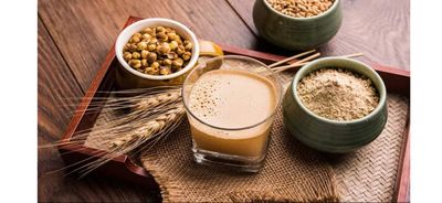 90's MILL Fresh Roasted Gram Flour Sattu/Desi Sattu Powder/Chana Sattu Atta|Channa Sattu/Chana Sattu Powder/Bihar ka Sattu|Satua/Litti Sattu/Leeti Sattu|Sattu Drink Powder-2880g(pac 6x 480g)