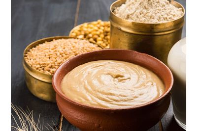 90's MILL Home Made' Chana Sattu/Pure Chana Sattu/Roasted Gram Flour/Organic kala Chana Sattu No Additives or Preservatives/Unadulterated/Instant Food Drink Sattu-720g(pac 3x 240g)