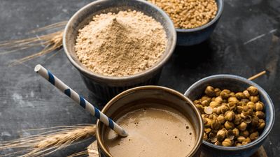 90's MILL Hoshangabad Farm's Chana Sattu Atta/Roasted Gram Flour/Black Chana Sattu|Tasty Healthy Instant Food or Drink enriched with Fibre & Protein/Chana Sattu Drink-1980g