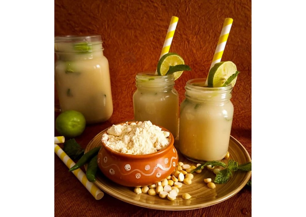CHANGEZI'S BAWARCHI KHANA Farms Freshly Roasted Bengal Gram Sattu Homemade Organic/Chana Sattu/Indian Protien Powder/Freshly Grounded with no preservatives High Protein Sattu-1440g(pac 6x 240g)