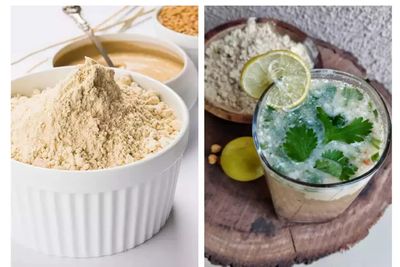 90's MILL Churu Traditional Chana Sattu/Atta Protein-rich flour/High-fiber Atta|Chana Sattu-Low glycemic index flour|Roasted Bengal gram flour-Delicious Summer Instant Cooling Drink-2400g(pac 5x 480g)