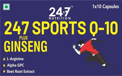 247 NUTRITION Sports Q-10 L-Arginine plus Ginseng with Beet Root Extract, Supports Endurance & Optimizes Workouts | Muscle Building Amino Acid | Build Strength & Endurance (120 Capsules)