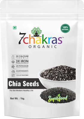 7 chakras ORGANIC - 1kg Chia Seeds Healthy Snacks For Eating/Super Food/Non-GMO | Seeds for Eating | Rich in Omega -3 and Fibre | Keto Diet Snacks