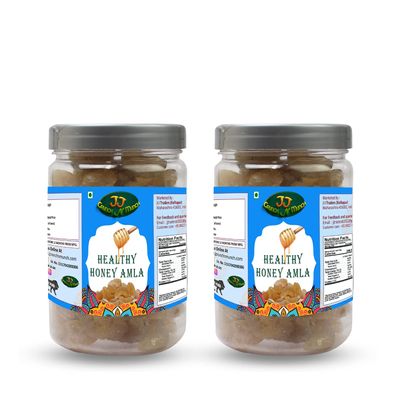 J J Crunch N Munch Honey Amla Candy Pack Of 2 Purely Honey Processed Sugar-free Dry Amla Candy Best For Eyes, Low-Calorie Dry Fruit Snack Natural Honey Sweetened Snack (250 Gm Each).