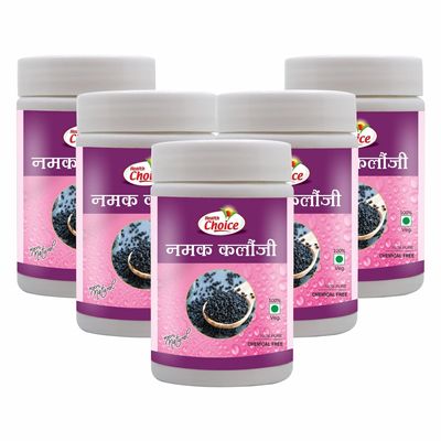 Health Choice Namak Kalonji 100% Pure & Natural Ayurvedic Salt, Helpful for Boost Immunity (120g, Pack of 5)