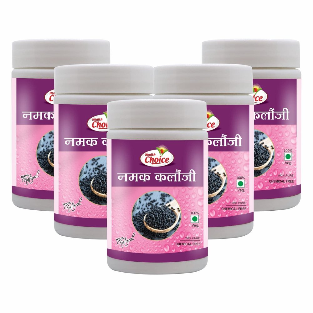 Health Choice Namak Kalonji 100% Pure & Natural Ayurvedic Salt, Helpful for Boost Immunity (120g, Pack of 5)