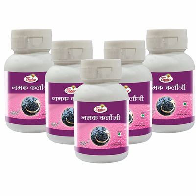 Health Choice Namak Kalonji 100% Pure & Natural Ayurvedic Salt, Helpful for Boost Immunity (60g, Pack of 5)