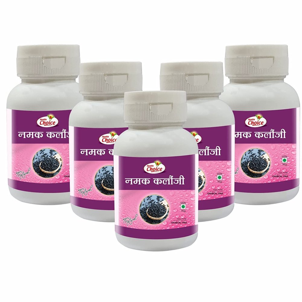 Health Choice Namak Kalonji 100% Pure & Natural Ayurvedic Salt, Helpful for Boost Immunity (60g, Pack of 5)