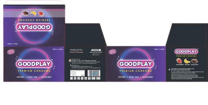 GOODPLAY Wholesale Pack 10 sheets 3 Flavor Strawberry Chocolate Banana Combo Pack of 16 Packet Set