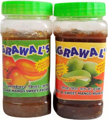 AGRAWAL'S Lacchedar And Hot & Sweet Mango 450 Combo Mango Murabba (2 X 450 G)