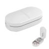 HANNEA Pill Cutter, Portable Pill Splitter 2-in-1 Pill Case with Stainless Steel Blade, for Small or Large Vitamins Tablets, with Mini Pill Organizer Compartment, White view 1