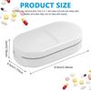 HANNEA Pill Cutter, Portable Pill Splitter 2-in-1 Pill Case with Stainless Steel Blade, for Small or Large Vitamins Tablets, with Mini Pill Organizer Compartment, White view 2