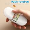 HANNEA Pill Cutter, Portable Pill Splitter 2-in-1 Pill Case with Stainless Steel Blade, for Small or Large Vitamins Tablets, with Mini Pill Organizer Compartment, White view 3