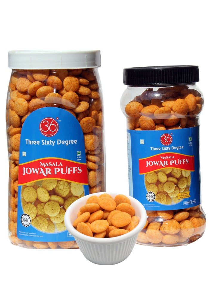 360 Jowar Puff | Slow Roasted Palm Oil Free | Masala Puff | Big & Small jar | Healthy Snack | Millet Snack Combo (160 + 80 Grams)