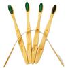 BAMBOO HAAT Organic Bamboo Wooden Toothbrush for Women & Men with Dual Bristles (Charcoal + Neem) | Soft Bristles | Biodegradable | Anti-Bacterial | Natural Eco-friendly (Pack of 4 brush with 1 Tongue Cleaner free) view 1