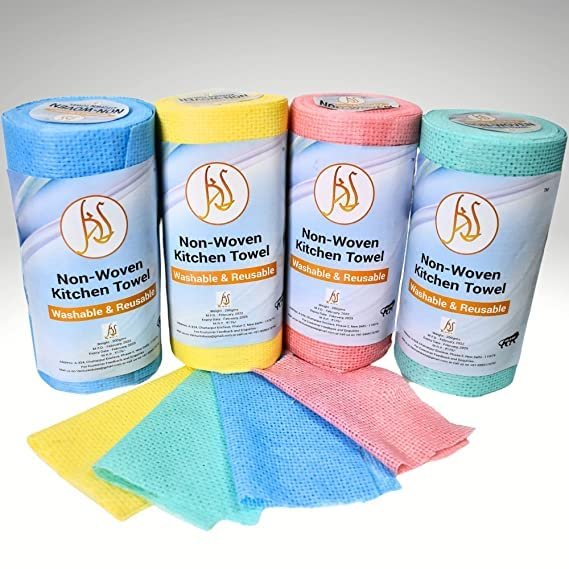 BRIKSHI Kitchen Printed Towel Tissue Roll Non-stick Oil Absorbing Paper Roll Kitchen Special Paper Towel Wipe Paper Dish Cloth Cleaning (Reusable) Cloth 50 pulls (Pack Of 2)