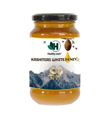 Healthy Roots Kashmiri White Honey - 500g of Pure, Raw, and Organic Honey