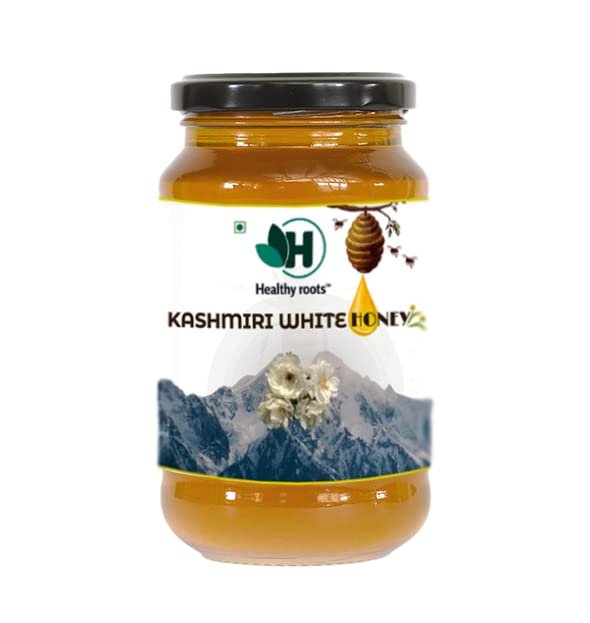 Healthy Roots Kashmiri White Honey - 500g of Pure, Raw, and Organic Honey