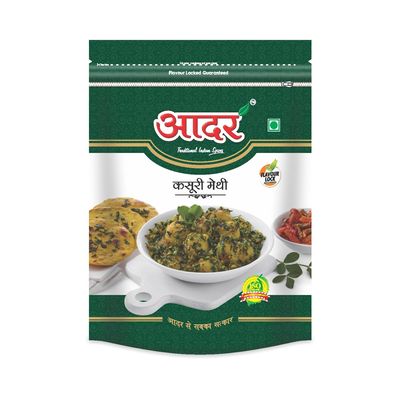 Aadar Spices Daily Spice Combo - Kasoori Methi 50g Aromatic Dried Fenugreek Leaves for Puri, Pratha, Muthies, Curries & Vegetable, Condiment Rich In Iron, No Added Preservatives