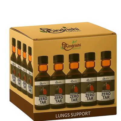 Hindrishi Ayurveda Zero Tar Syrup for Lungs Detox Herbal Supplement with Natural Plant Extracts - Removes Tar from Lungs and Liver Due to Air Pollution & Smoke, Variations (6)