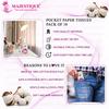 Majestique 100pcs Pocket Tissues 20 x 20 cm Travel Pocket Hanky, Rectangle Pouch - Individual Mini Facial Tissue Packs - 2 Ply Tissues for Funeral, Wedding, Graduation Party & Daily Use view 3