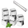 Nutabevr Set of 8 Ice Cubes, Stainless Steel, 304 Stainless Steel, Reusable Whisky Stones Set + Clips, Frozen Ice Cubes for Wine, Vodka, Liquor, Drink Juice or Lemonade view 1