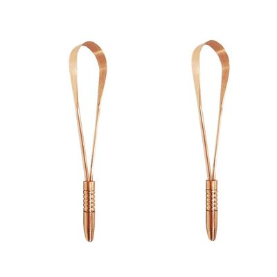 EVEN 2 Piece Tongue Cleaner for Men and Women, Adults Pure Copper Tongue Cleaner for fresh breath improved Taste Sense & Bacteria Removal. (COPPER 2 PIECE ROUND)