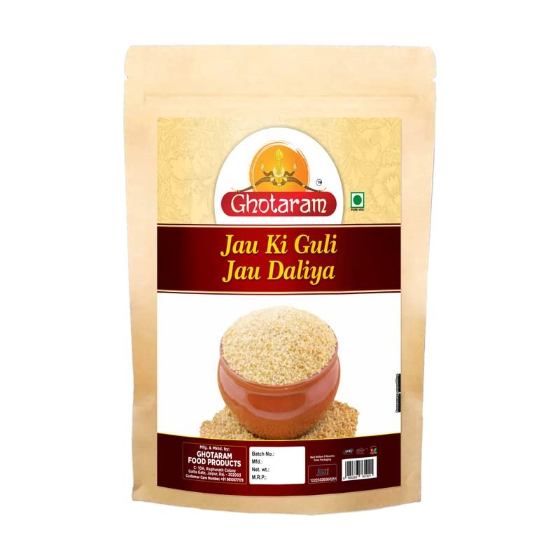 Ghotaram Low GI Daliya JAU BARLEY Dalia Porridge Vegan Fresh Natural | Nutritious Broken Cracked Jao Jau | Sprouted Cracked Joo Daliya/Energy-boosting Javh Jao ka Daliya-480g