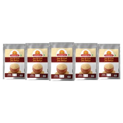 Ghotaram Jau Barley Daliya/Broken Cracked Pearl Barley/Jau Ka Daliya Pearl Barli Porridge Daliya/Jau Guli Flour-100% Pure,100% Natural, with High FIBRE/Sprouted Jau Barley Dalia-4900g(pac 5x 980g)