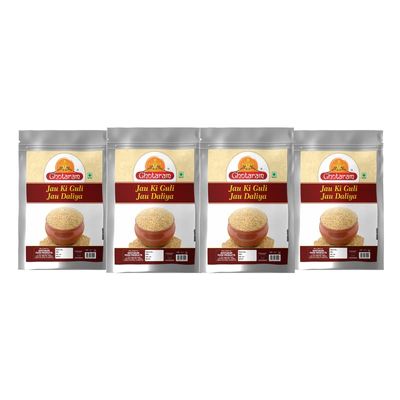 Ghotaram Jau Barley Daliya/Broken Cracked Pearl Barley/Jau Ka Daliya Pearl Barli Porridge Daliya/Jau Guli Flour-100% Pure,100% Natural, with High FIBRE/Sprouted Jau Barley Dalia-3920g(pac 4x 980g)