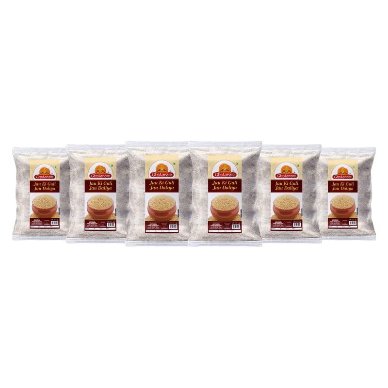 Ghotaram Organics Jau Ka Dalia/Guli | Barley Dalia |Dalia Barli Arisi | JAU GULI DALIYA | JAU KA DALIYA | BARLEY DALIYA (PORRIDGE) | Barley Porridge | Barley Dalia | Jau Ki Guli -5880g(pac 6x 980g)