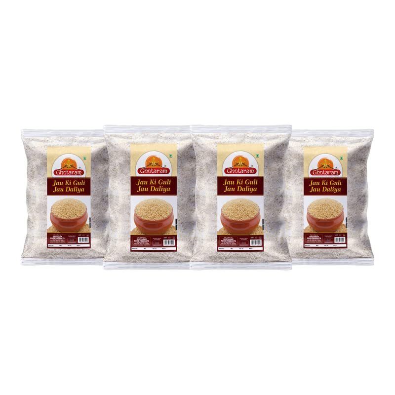 Ghotaram Barley Dalia/Jau Dalia|Healthy Dalia|Barley Arisi|Jau Ka Dalia Guli|Barley Porridge|Barley Porridge|Barley Dalia|Jau Ka Daliya High Protein-Directly from Marwar Farmers-1920g(pac 4x 480g)