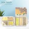 Cannagenix Portable Travel Pill Box Case Organizer, Weekly 7 Day Plastic Medicine Vitamin Holder Container 8 Compartment (Packof 2, Multi Color) view 3