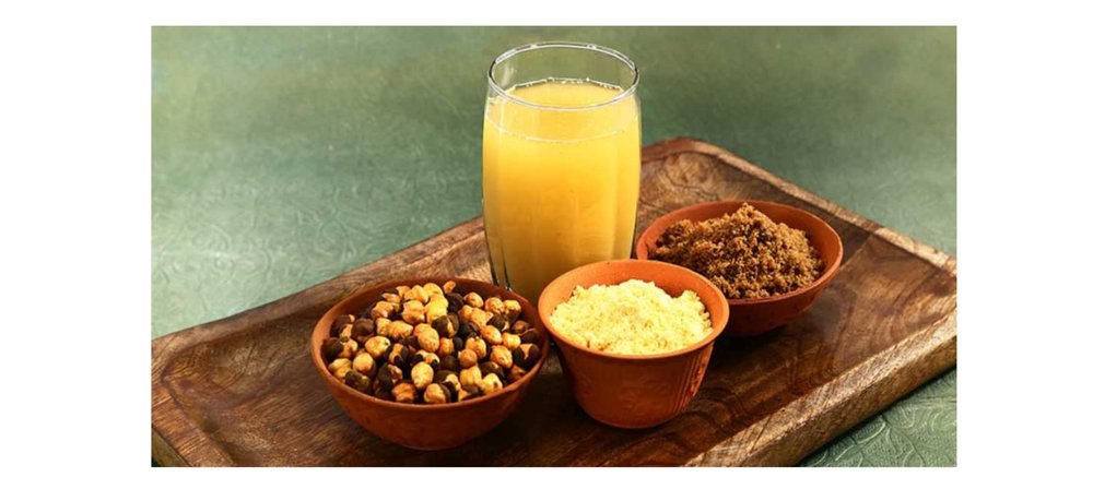 90's MILL Organics Sattu/Sattoo, Chana Sattu Powder, Fiber-Rich Sattu, Healthy Roasted Chickpeas Flour Sattu/Chana Sattu Drink Powder/Chana Sattu Atta|Refined Fibrous sattu-1920g(pac 4x 480g)