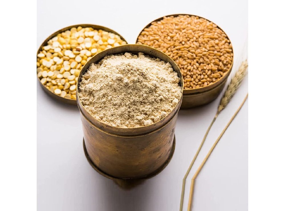 90's MILL Organics Sattu Powder | Gluten Free Roasted Black Chana Flour | 100% Natural Chana Sattu Atta with High Fiber | Sattu Drink Powder- 4980g|Roasted Chickpeas Flour Sattu