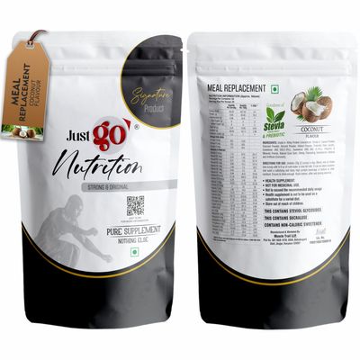JUST GO NUTRITION Meal Replacement Powder - 20 Servings | 20g in Each | 400gm | Convenient and Flavorful Meal Replacement Powder For Men And Women (Imported Ingredients) (Coconut)
