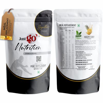 JUST GO NUTRITION Meal Replacement Powder - 20 Servings | 20g in Each | 400gm | Convenient and Flavorful Meal Replacement Powder For Men And Women (Imported Ingredients) (Pineapple Mint)