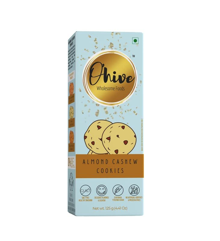 Nutrisnacksbox Almond Cashew | Chocolate Chip Cookies | Multi Millet Cookies | Crunchy & Healthy Snacks | Premium Cookies (Pack of 3)