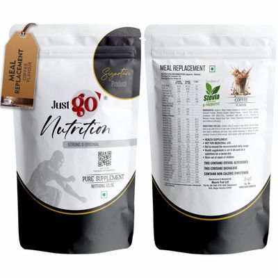 JUST GO NUTRITION Meal Replacement Powder - 20 Servings | 20g in Each | 400gm | Convenient and Flavorful Meal Replacement Powder For Men And Women (Imported Ingredients) (Coffee)